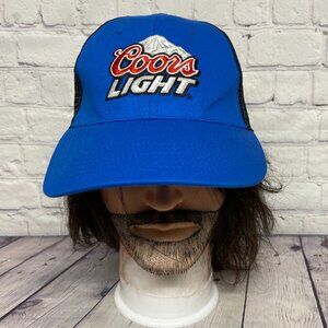 Coors Light Beer Trucker Hat Mesh Cap Snapback Blue Black Quagmire Golf New Tag